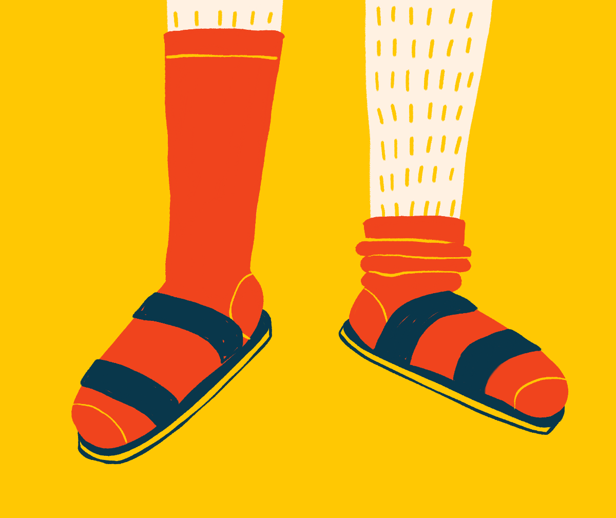 Gif de zapatillas y medias que suben y bajan